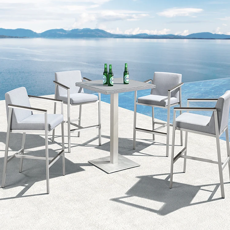 
Leisure office area modern high aluminum 4 seater bar furniture sets 