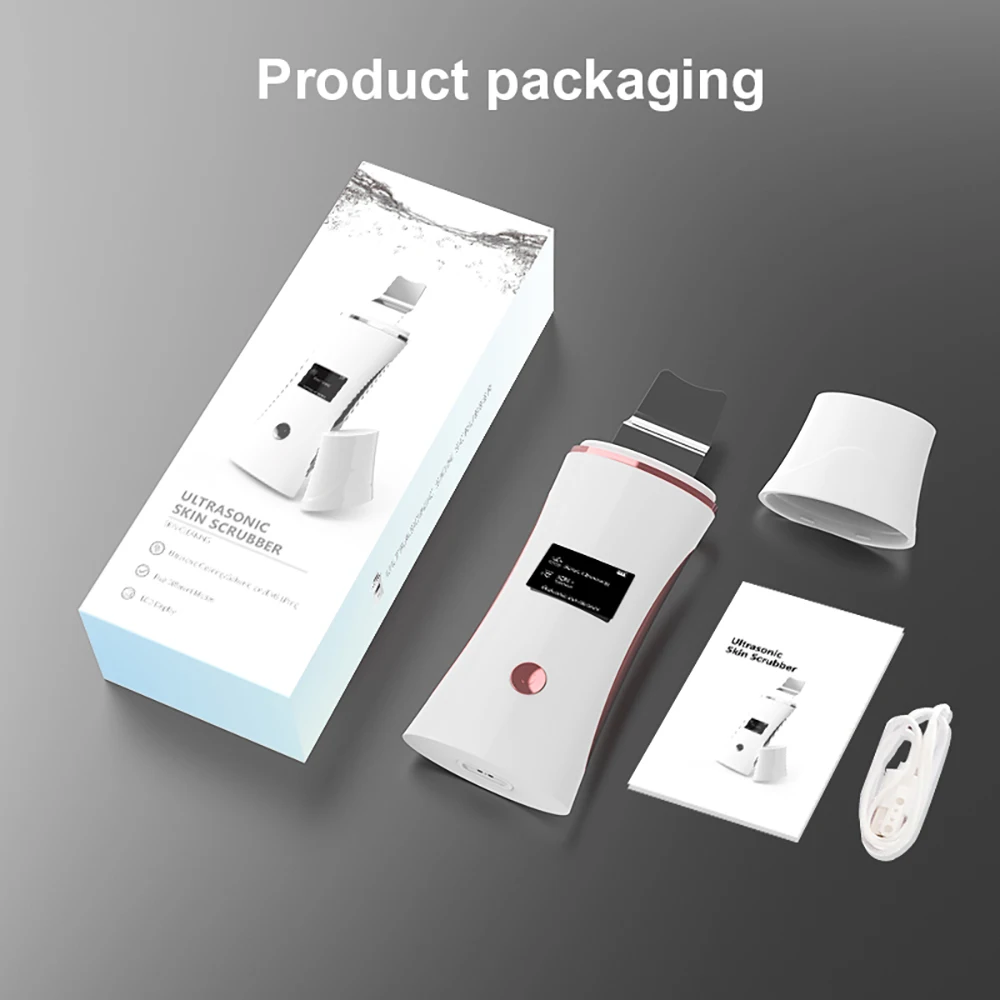 Professional Face Exfoliating Device Deep Cleansing Ultrasonic Facial Skin Scrubber