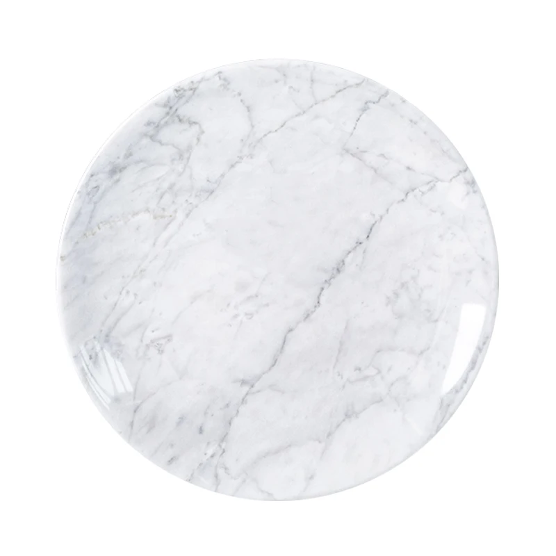 stonekocc Brand Customized Creative Natural Marble Fruit Nordic Circular Decoration Commercial Western Restaurant Steak Tray