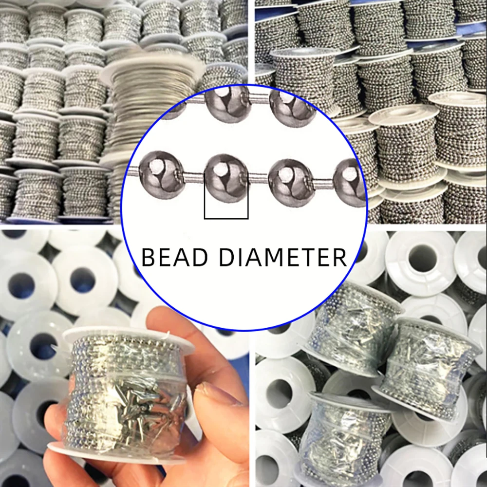 Customizable stainless steel ball chain necklace 10 mm 2.4mm ball  chain stainless steel ball chain two color