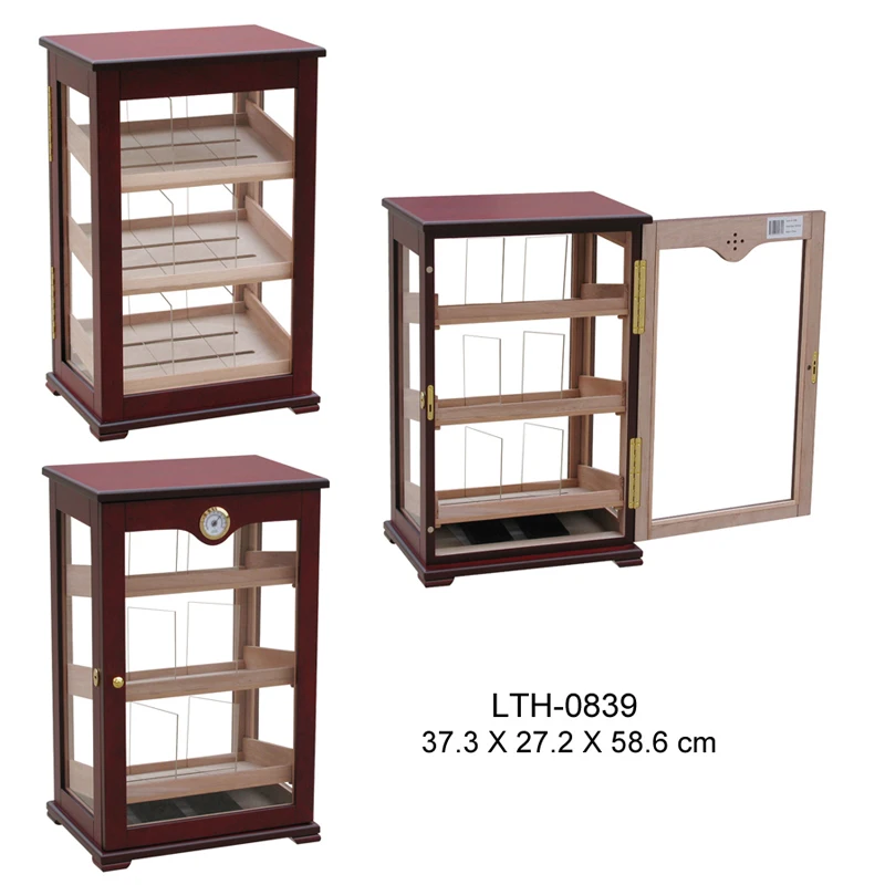 Spanish Cedar Wooden 600-800ct Acrylic glass Cigar case Showcase Cigar humidor Cigar Display Cabin For Smoke Store
