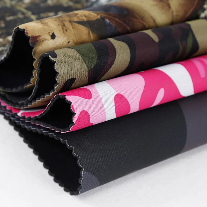 Wholesale multi color waterproof patterned sublimation SBR SCR CR neoprene with coated polyester fabric textured neoprene fabric