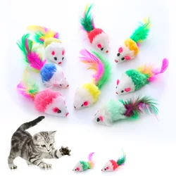 colorful plush mouse with tail cat toy pet products wholesale in stock fast delivery