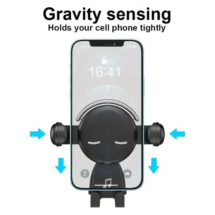 2023 Car Cell Phone Holder Air Vent Cell Phone Navigation Bracket Multi-function Car Cell Phone Gravity Anti-slip Stand