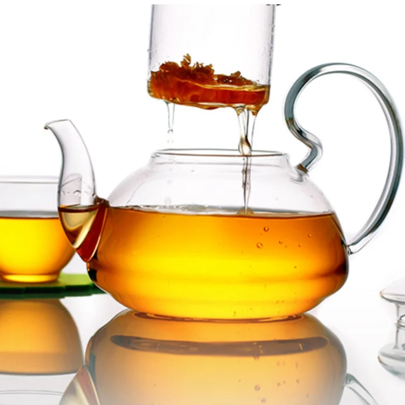 traditional arab style handcraft borosilicate thermal flower tea infusion pot