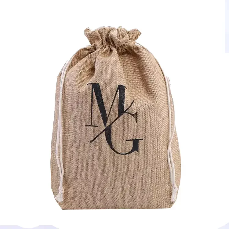 Wholesale Blank Eco Friendly Linen Hemp Grocery Bag Natural Burlap Tote Shopping Bag Bolsa Yute Jute Bag With Window
