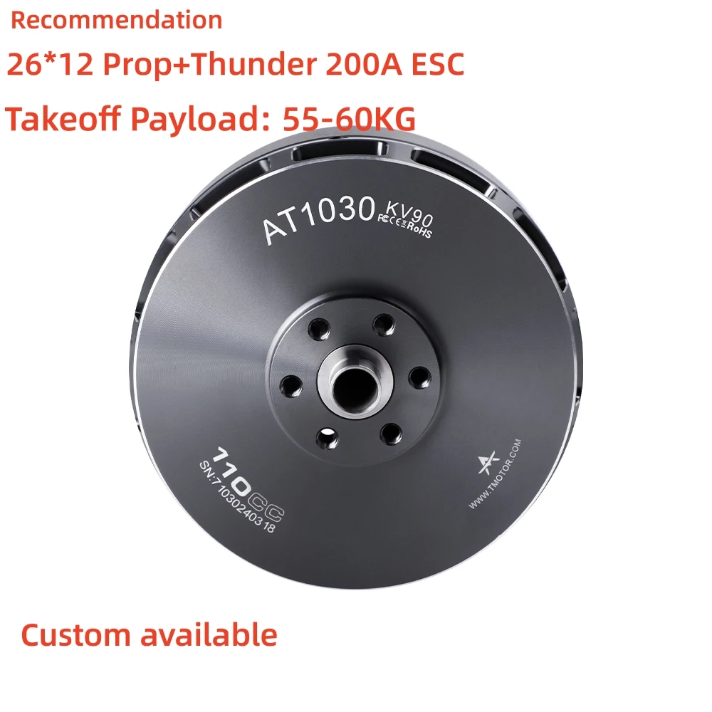 Новый T-MOTOR AT1030 110CC 90KV мощный Бесщеточный Bldc 24S 50 кг 60 нагрузка базовый двигатель с неподвижным крылом дрона