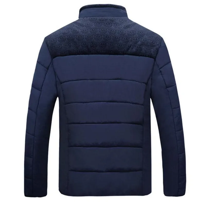 
Men Winter Jacket New Plus Cashmere Male Stand Collar Business Coat Keep Warm Thick Splice Cotton clothing 