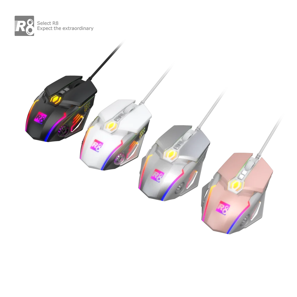 7D Gaming light mouse Configurable RGB Gaming Mouse USB Optical Corded Gaming Mouse with RGB Backlit Adjustable DPI