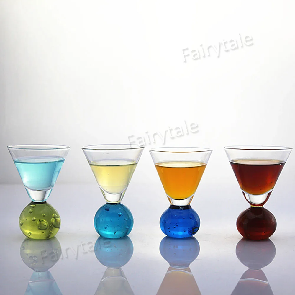 
Ball Bottom Martini Glasses Cup Colored Ball Base Martini Glass 