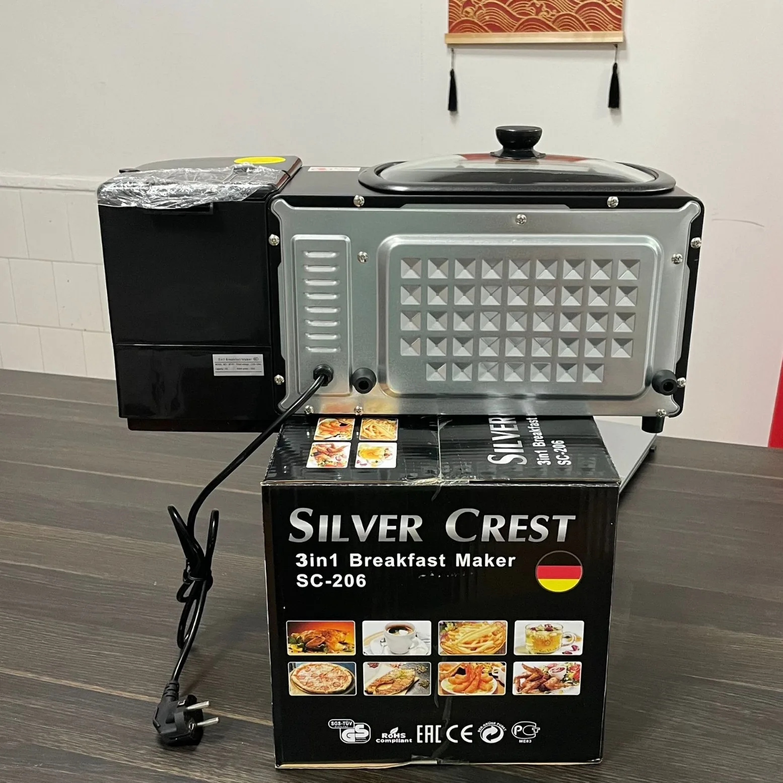 3-in-1 multi-function breakfast machine Custard tart Toaster Toaster Mini Oven Coffee maker