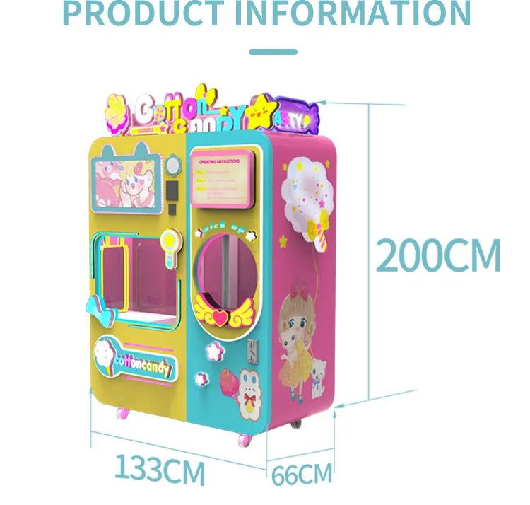 professional custom exclusive 6 color sugar tank cotton candy machine vending commercial