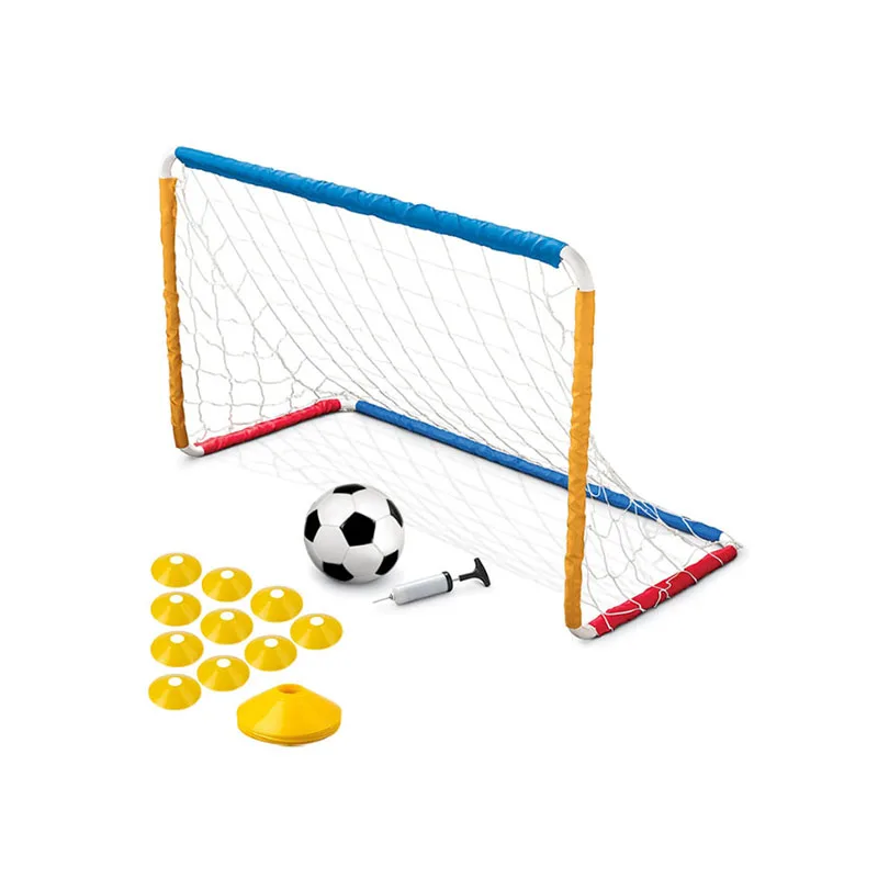 Steel iron pole  Soccer shooting goal with ball and pump for kids assemble soccer goal set with Plastic Agility Cones