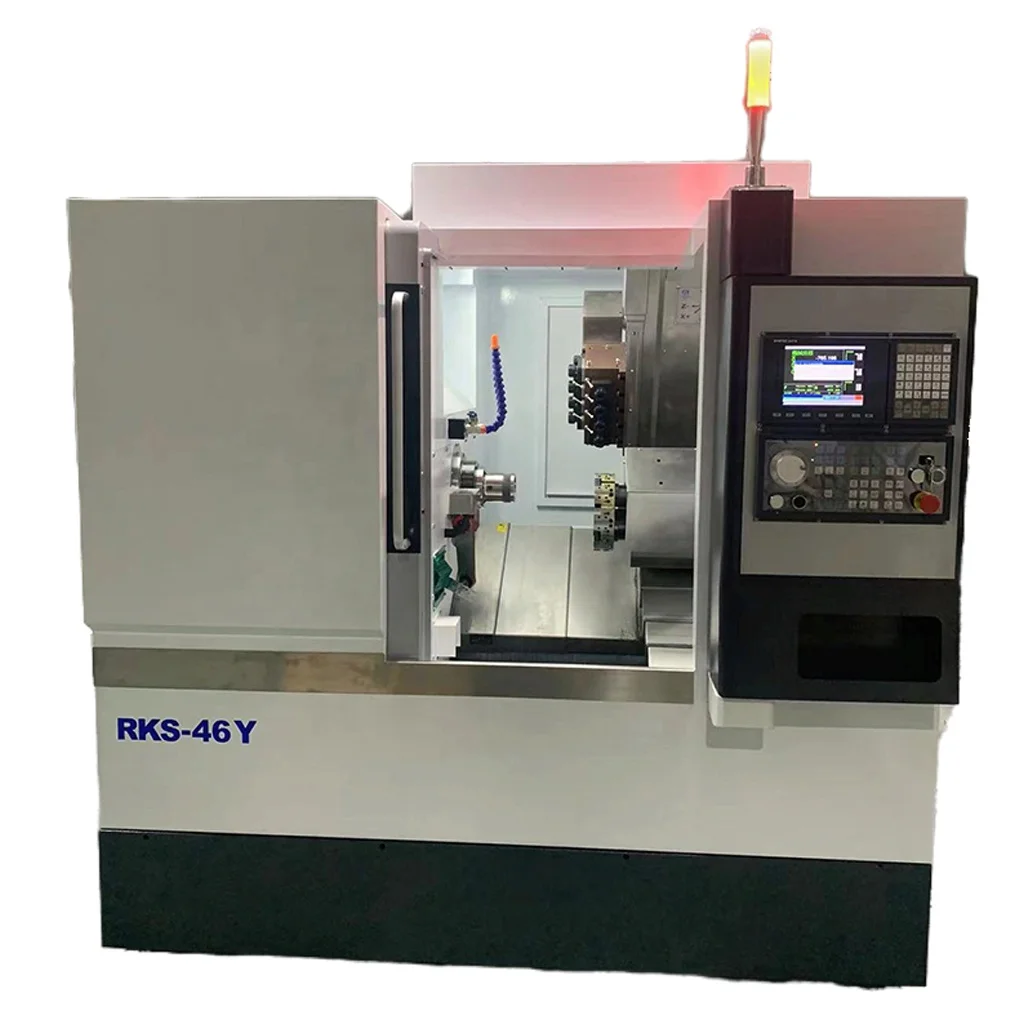 Slant Bed Economical RKS-46Y CNC lathe and milling machine with power head with Y axis