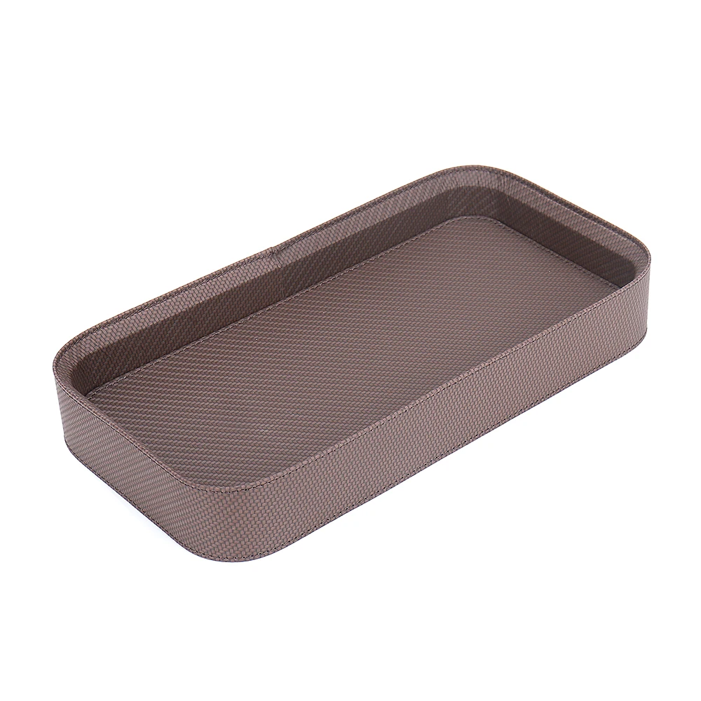 Customized Luxury Waiters Leather Decorative Tray Organizer Storage Coin Dry Fruit Serving Jewelry Trays