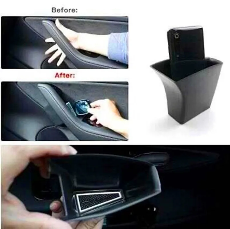 car interior accessories 2022 simple ABS Console Pocket Coin Collector Car door Storage Box Organizer for Tesla model 3
