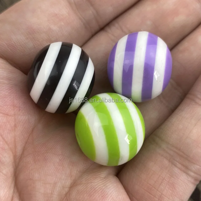 20mm Colorful stripe resin bubblegum beads for pens jewelry making necklace keychain chunky round loose beads wholesale