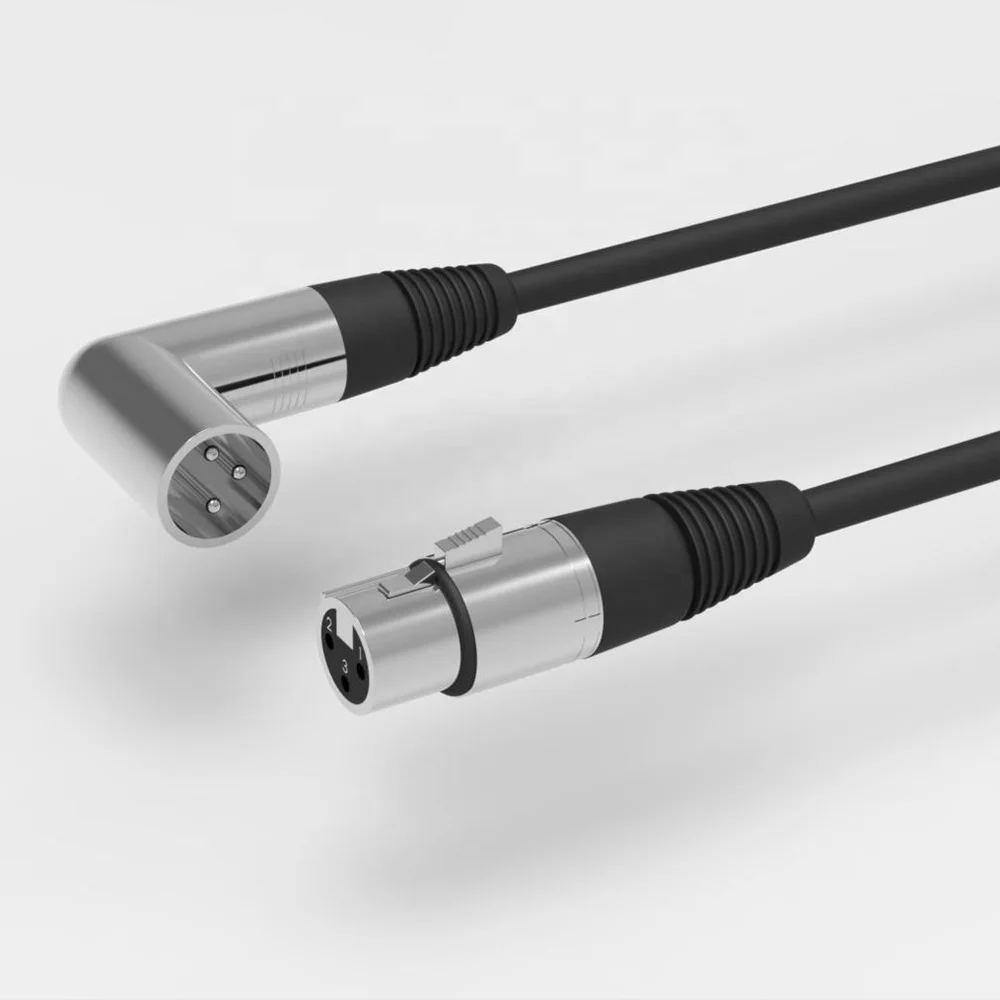 Правый угол 3 Pin зарядный кабель с разъемом папа XLR микрофонный кабель аудио кабель