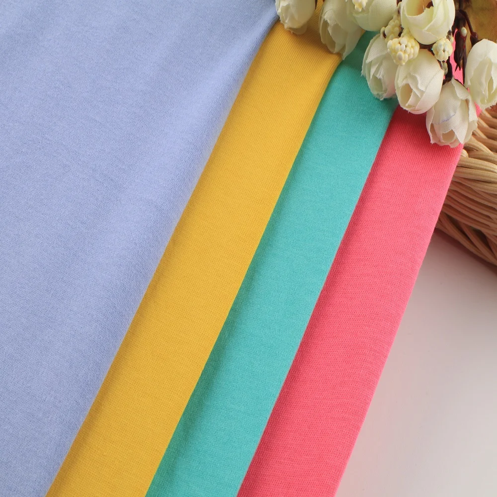 Stock lot Combed 21s Single Jersey Fabric 100% Cotton For Athletic Football T Shirt