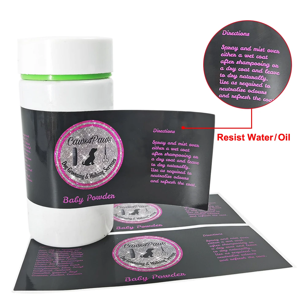 Cheap Self Adhesive Dog Logo Sticker Custom Waterproof Shower Gel Pet Supplies Private Cartoon Animals Pet Shop Label Stickers