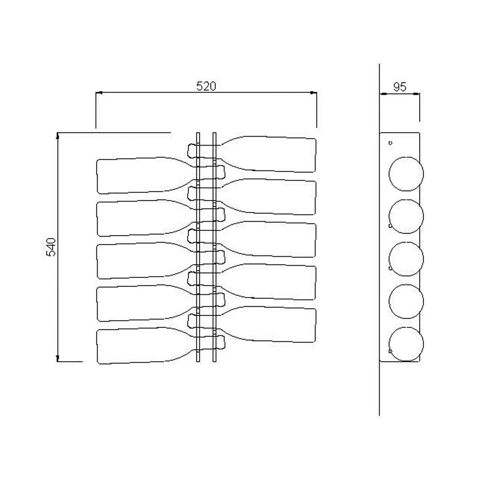 Wall Mounted Metal Black Wine Shelf Bottle Stand Bottle Holder China Factory Sale PMMA Plexiglass Wine Rack