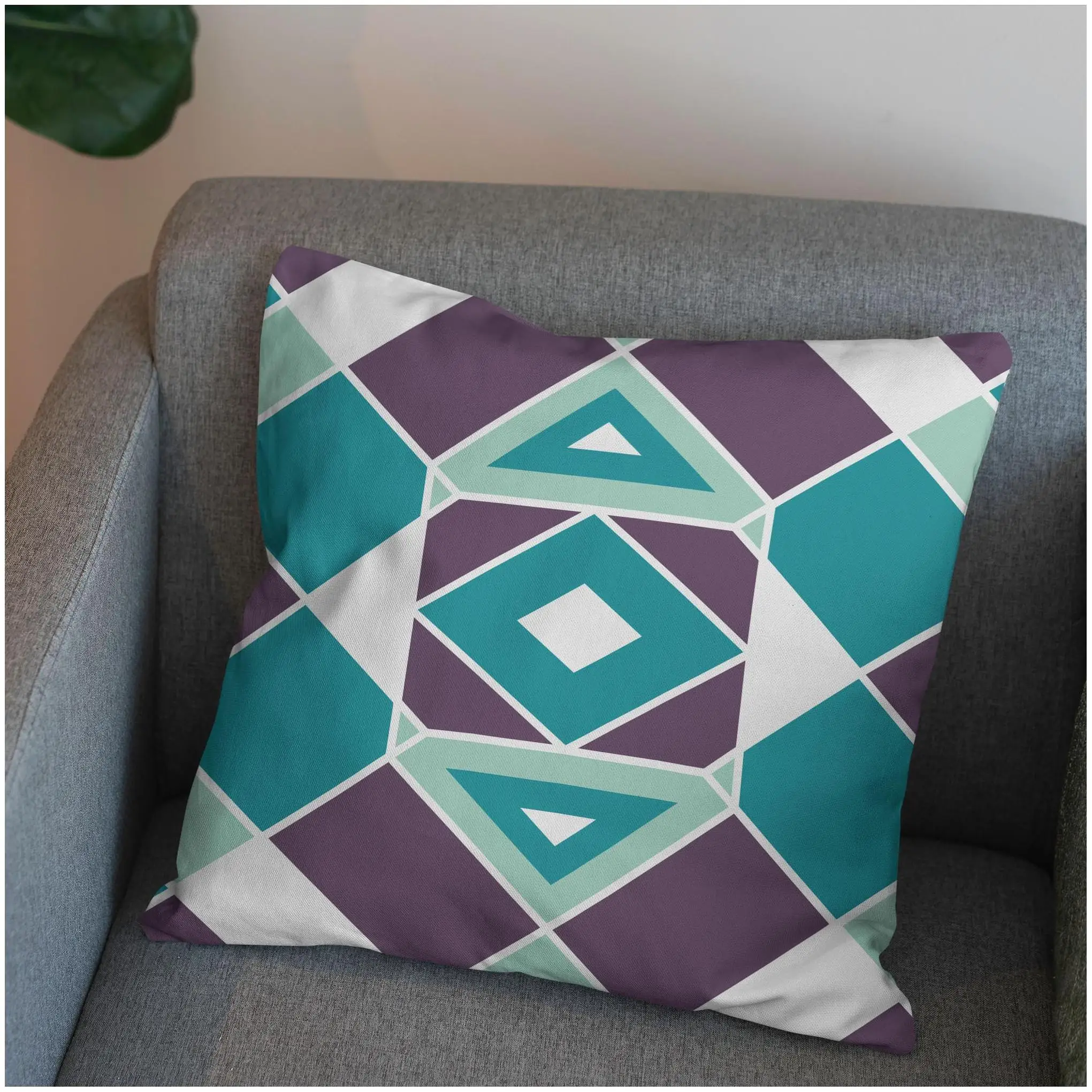 Pillow Cases Handmade Decorative Moroccan Vintage Floral Hand Embroidered Green Leaf Print Tufted Digital Printing Cushion Cover