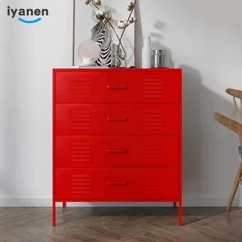 Modern home living room storage 4 drawer Cabinets Multipurpose Metal Storage Cabinets with standing foot