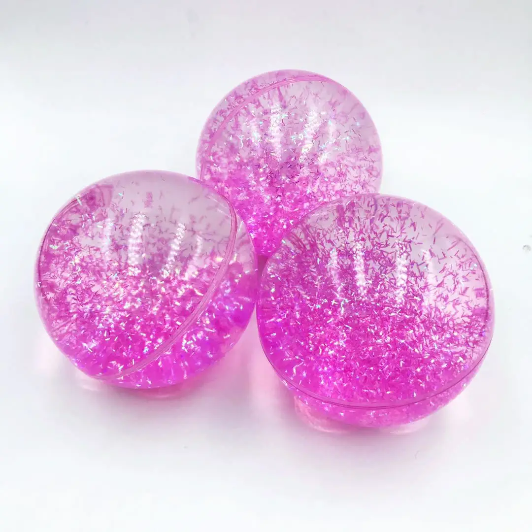 Factory direct sales custom children toy bounce ball TPU glitter flow crystal ball