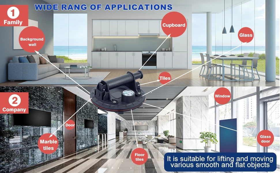 SALI new arrived 8 inch 200kg heavy duty powerful rubber vacuum suction cup for glass