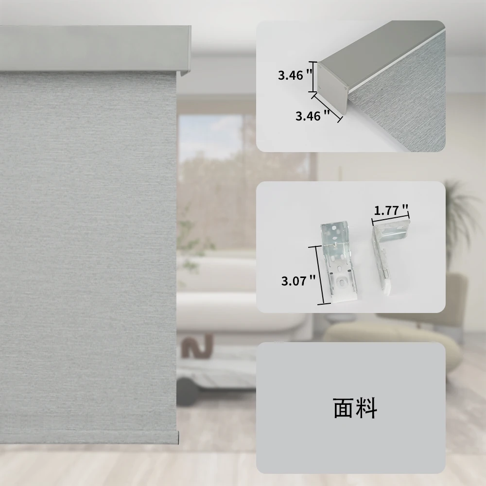 Customized Smart For Indoor Window Remote & Phone Control Battery DC Battery Plug US Blackout Black Valance Roller Blinds