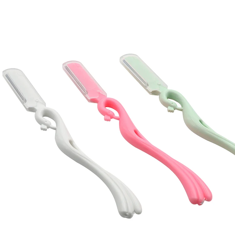 Beauty twin eyebrow blades disposable safety trimmer razor