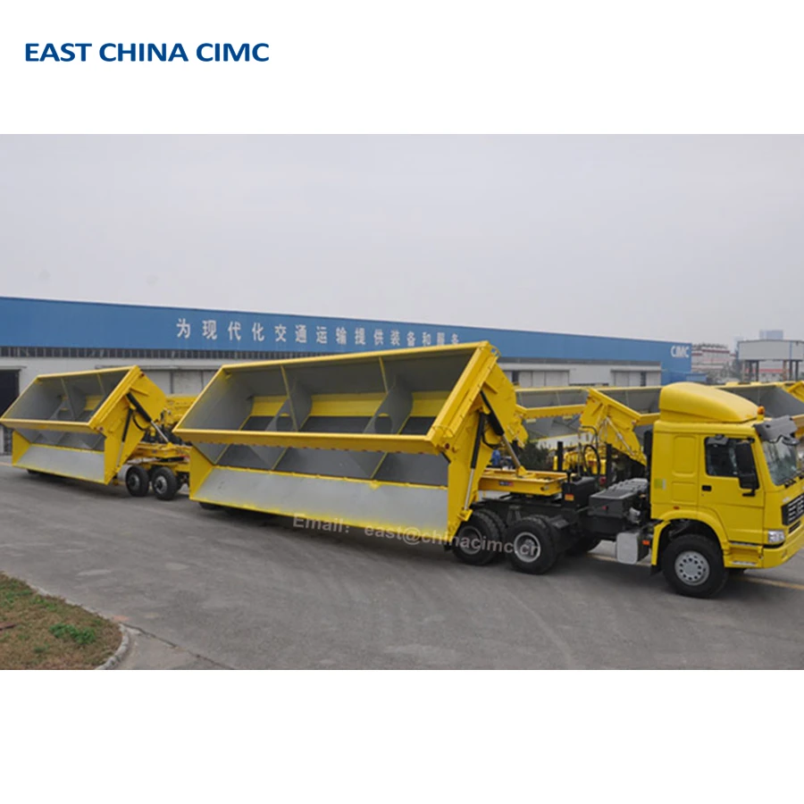 40ft Container Side Wall Tipper Truck Trailer For Coal