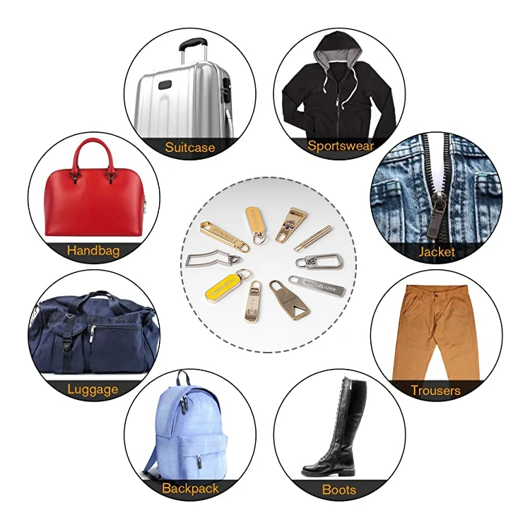 Роскошная Новинка, ручная сумка с логотипом на заказ, Съемники на молнии, высококачественные металлические застежки на молнии, золотой слайдер для платьев и рубашек