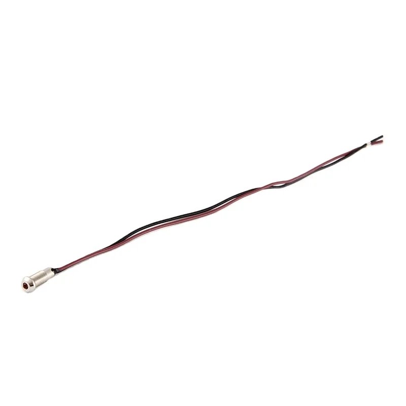 Toowei ip67 waterproof 220v 20mA red 06mm led metal signal indicator pilot dash light with wire CE FCC RoHS