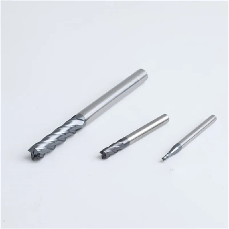 hrc45 wholesale 2 blade lathe machine solid carbide l 40mm 2 flutes flat square end mill cnc bits fresas end mill 0.2mm