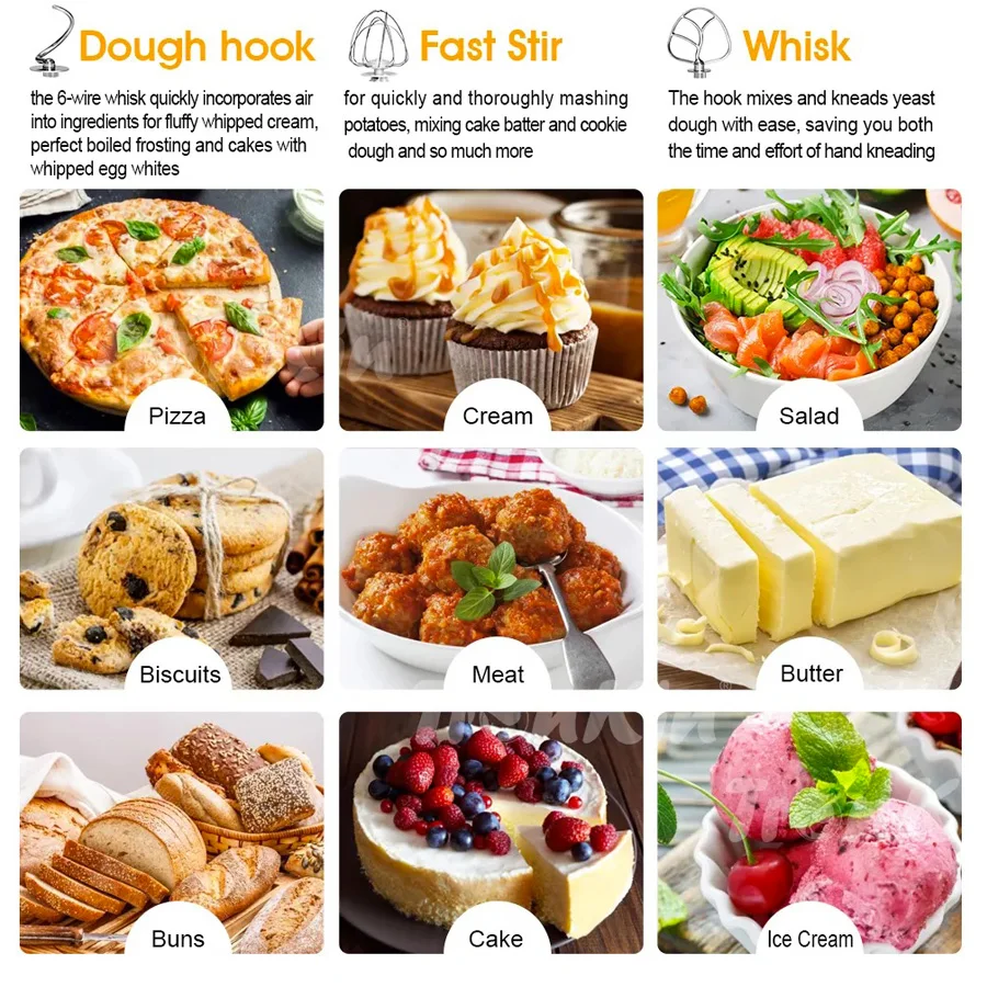 professional electric multifunction high quality stand cake 3 in 1 kitchen 5L stand mixer for baking