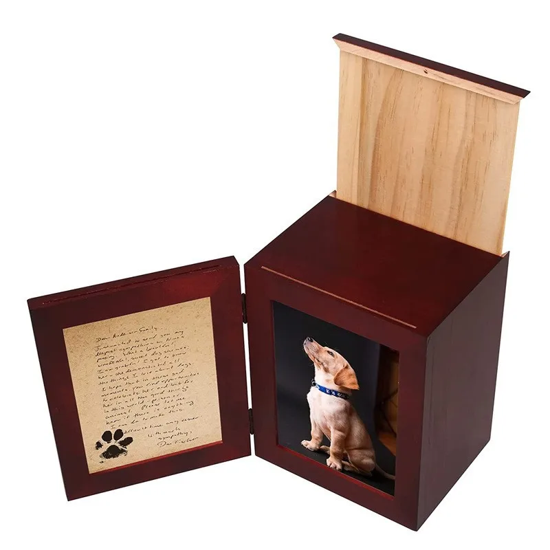 Funeral Supplies Coffin Storage Box  Pet Memorial Animal Wooden  for Ashes Pet Caskets & Urns Customized Color