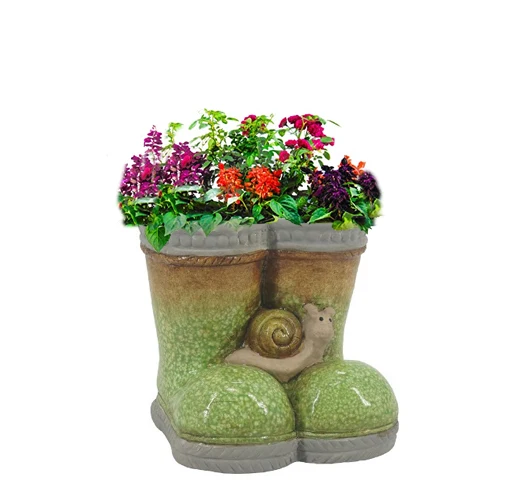 Европейский стиль, садовый орнамент, форма обуви, керамический цветочный горшок для украшения сада