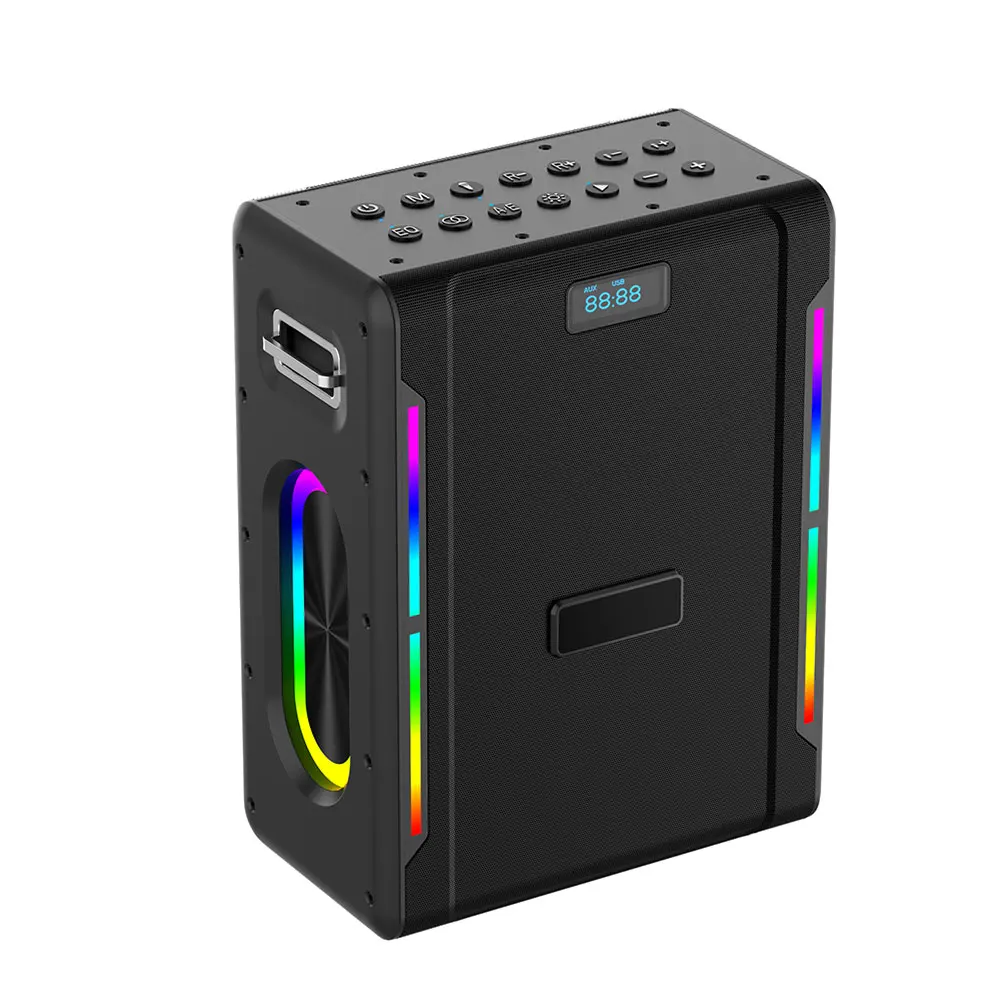 FANSBE Outdoor Mobile Power 250W Karaoke Machine,Stereo Bass Boombox With Wireless Microphones, Remote Control Karaoke Speaker