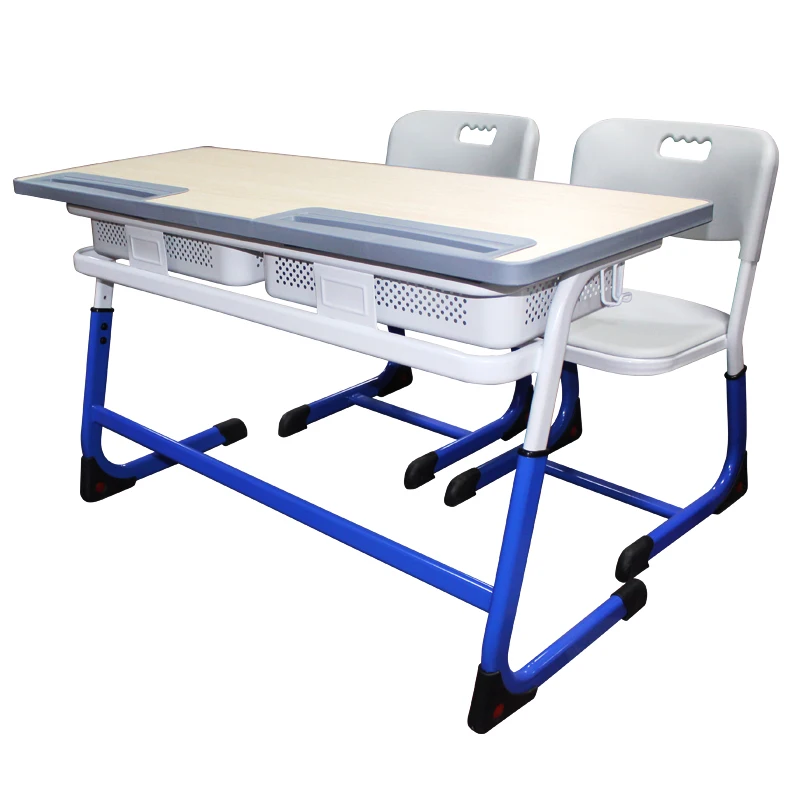 University Classroom Furniture College 2 Person Double Table School Student Desks And Chairs Set