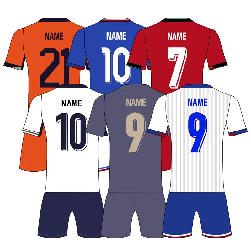 Best Selling Europe Thailand High Quality Mens Football Jersey (With Number) Customised Boys Club Team Jersey