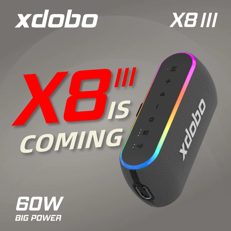 XDOBO X8 III 60W Portable Loud Wireless Stereo Speaker with Rich Bass and Colorful Lights TWS Pairing EQ Mode Outdoor Speaker