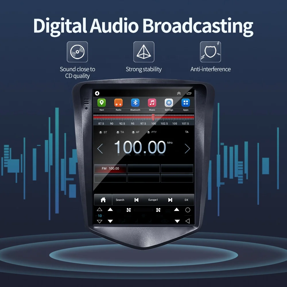 2 + 32 Гб Wi-Fi 4G Android 11 Автомагнитола GPS навигация вертикальный экран стерео DIN для Cruze Tesla Style