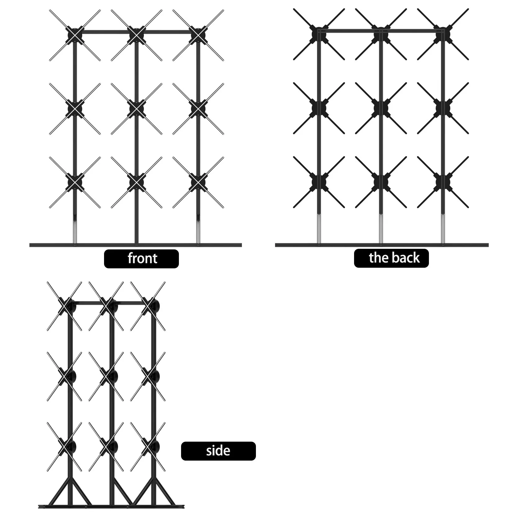 Missyou 3D hologram fan 75cm 3D holographic advertising fan 3X3 splicing auxiliary support Wifi holographic Led fan