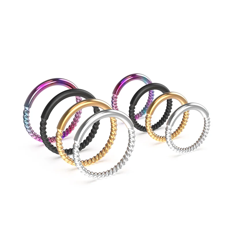 wholesale 316L stainless steel jewelry fashion nose piercing circle thread nose rings body jewelry