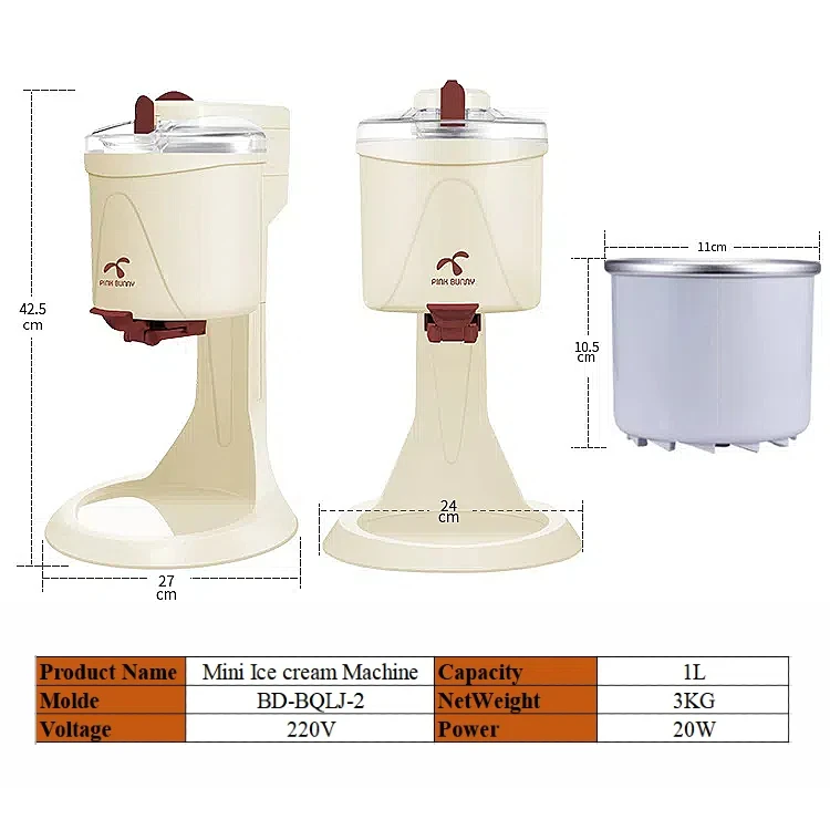 Manufactures hot sales Professional Dessert fruit mini Ice Cream Maker & ice cream machine for home office