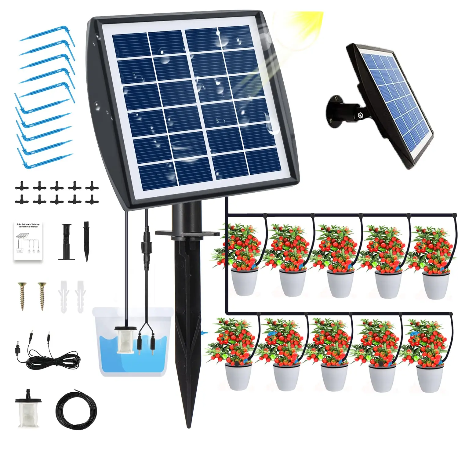 Plant Watering Smart Controller Greenhouse Auto Micro Drip Kits Solar Drip System Garden Hydroponic Watering Irrigation