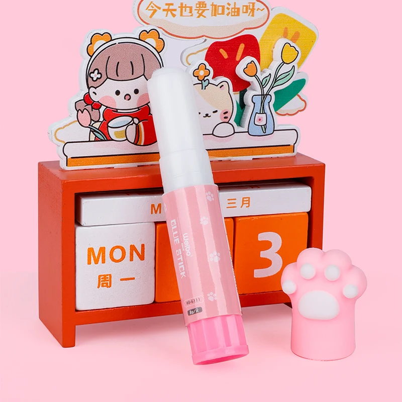 WEIBO Wholesale Cat Paw Cartoon Glue Sticks Kawaii Cute PVA 16pcs/Pack for School Office Girl Child Stationary
