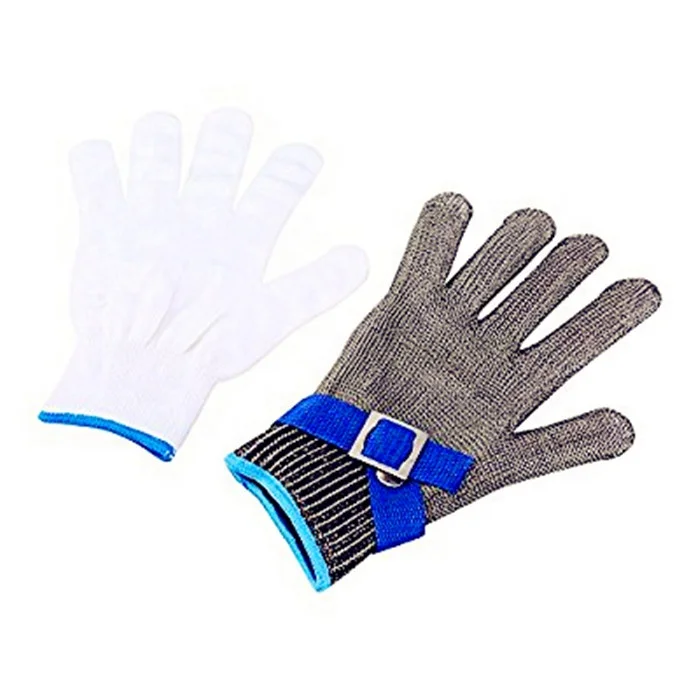 Heavy Duty Industrial Men Anti Cutting Safety Work Mechanical Cut Resistant 316 Stainless Steel Wire Butcher Gloves