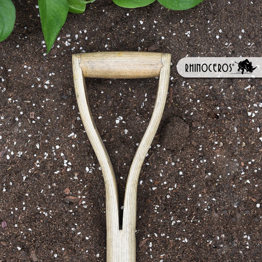 Professional Garden Trenching Tool Wooden Handle Spade Ash Stainless Steel Round Point Shovel